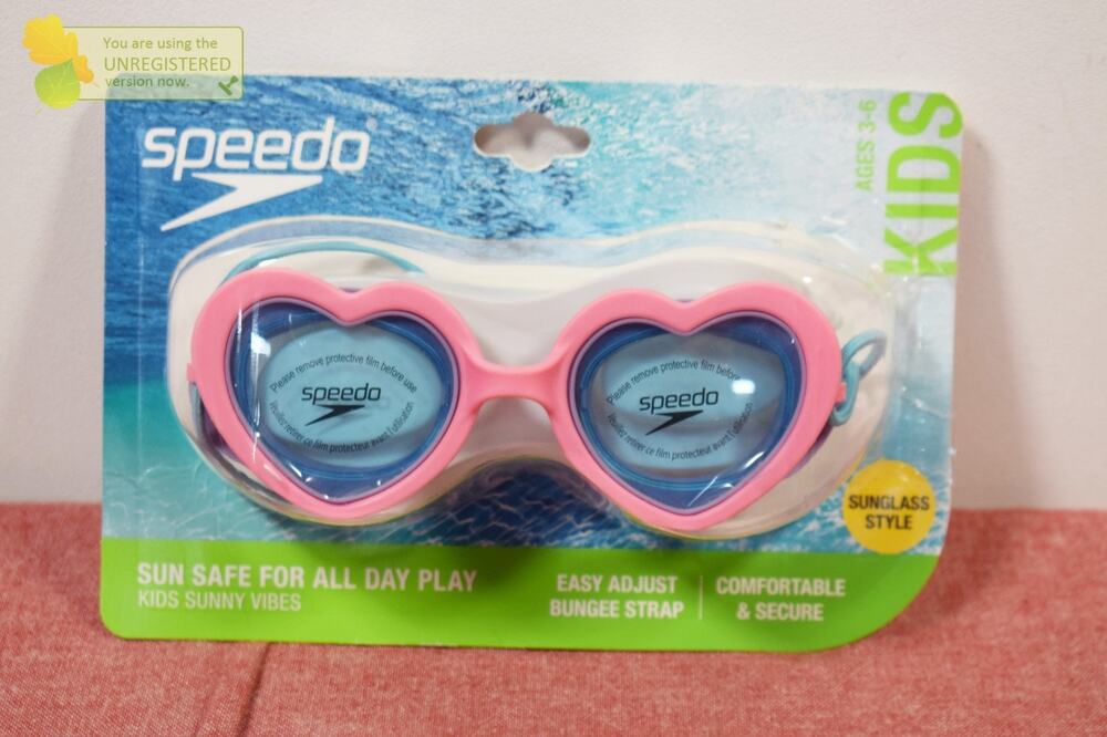 Speedo Kids' Sunny Vibes Heart Swim Goggles Pink Heart Ages 3-6
